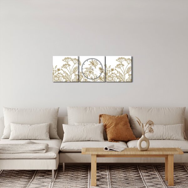 Obraz - Luční kvítí (s hodinami) (90x30 cm)