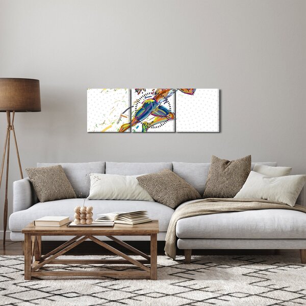 Obraz - Běžec (s hodinami) (90x30 cm)