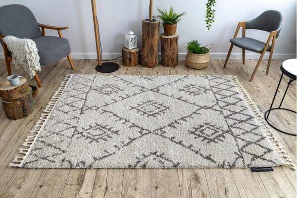 Dywany Łuszczów, Kusový koberec Berber Fez G0535 cream and brown, 80x150, béžová, ložnice