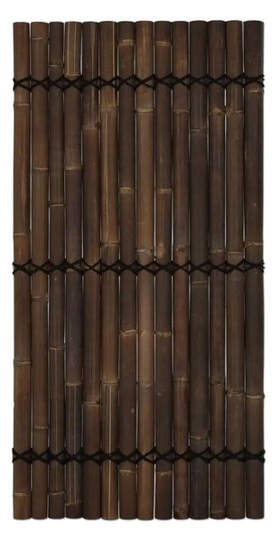 Panel z půlkruhových bambusových tyčí tmavohnědé barvy 90 x 180 cm (bambusový plot)