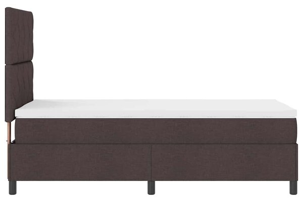 Postel s boxspringem s čelo Tmavě hnědá 100 x 200 cm textil 3339444