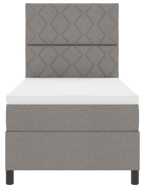 Postel s boxspringem s čelo Taupe 100 x 200 cm textil 3339445