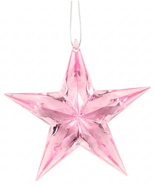 Vánoční ozdoba DIAMOND STAR 9 cm, růžová