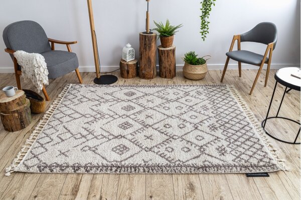 Dywany Łuszczów, Kusový koberec Berber Tanger B5940 cream and brown, 80x150, béžová, obývací pokoj