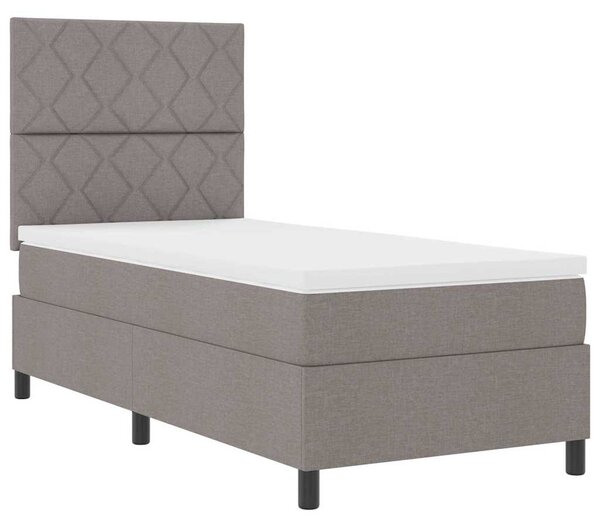 Postel s boxspringem s čelo Taupe 100 x 200 cm textil 3339445