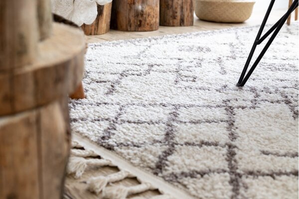 Dywany Łuszczów, Kusový koberec Berber Tanger B5940 cream and brown, 80x150, béžová, obývací pokoj