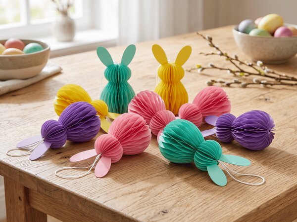 Závěsné ozdoby BUNNY 8 cm sada 8 ks, barevné