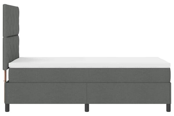 Postel s boxspringem s čelo Tmavě šedá 100 x 200 cm textil 3339442