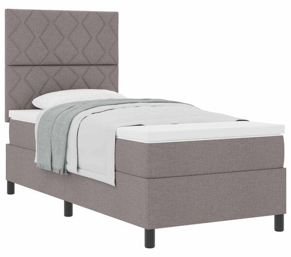 Postel s boxspringem s čelo Taupe 100 x 200 cm textil 3339445