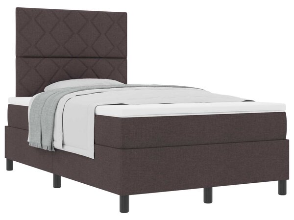Postel s boxspringem s čelo Tmavě hnědá 120 x 200 cm textil 3339458