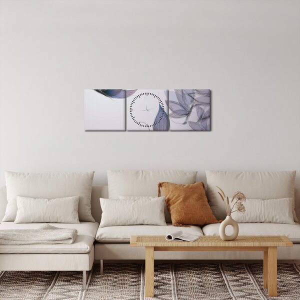 Obraz - Kreslení motýli (s hodinami) (90x30 cm)