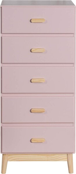 Komoda Mobili Rebecca Orchidea 115x50x40 MDF borovice růžově hnědá skandinávský styl k sestavení