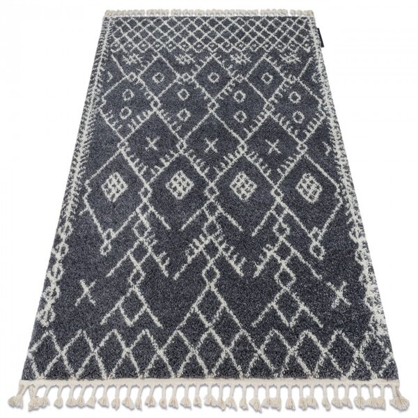 Dywany Łuszczów, Kusový koberec Berber Tanger B5940 grey and white, 140x190, šedá, obývací pokoj