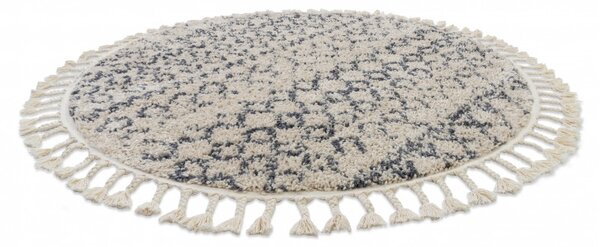 Dywany Łuszczów, Kusový koberec Berber Agadir G0522 cream and grey kruh, 120x120 (průměr) kruh, béžová, chodba / předsíň