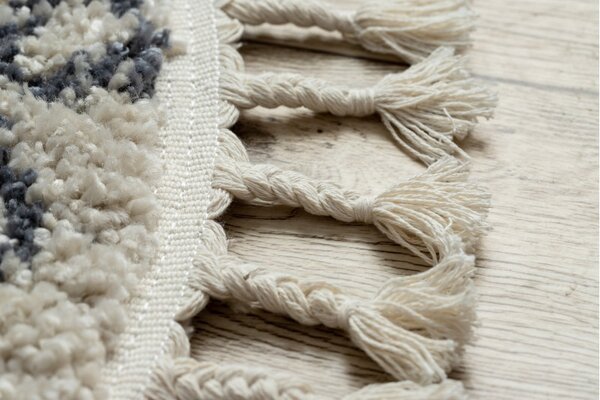 Dywany Łuszczów, Kusový koberec Berber Agadir G0522 cream and grey kruh, 120x120 (průměr) kruh, béžová, chodba / předsíň