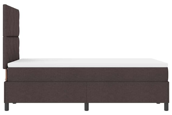 Postel s boxspringem s čelo Tmavě hnědá 120 x 200 cm textil 3339458