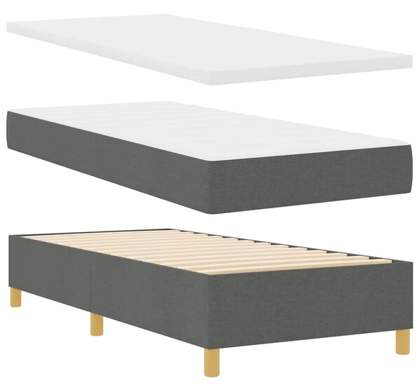Postel s boxspringem s čelo Tmavě šedá 200 x 80 cm textil 3344255