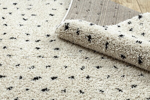 Dywany Łuszczów, Kusový koberec Berber Syla B752 dots cream, 80x150, bílá, kancelář