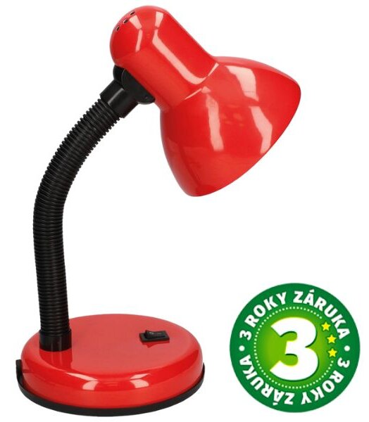 Stolní lampa na 1 žárovku E27 max 40W, červená, Hodori, 3 roky záruka