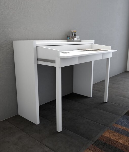 Pracovní stůl s bílou deskou 36x110 cm Mel – Woodman