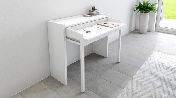 Pracovní stůl s bílou deskou 36x110 cm Mel – Woodman