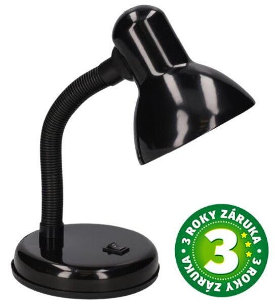 Stolní lampa na 1 žárovku E27 max 40W, černá, Hodori, 3 roky záruka