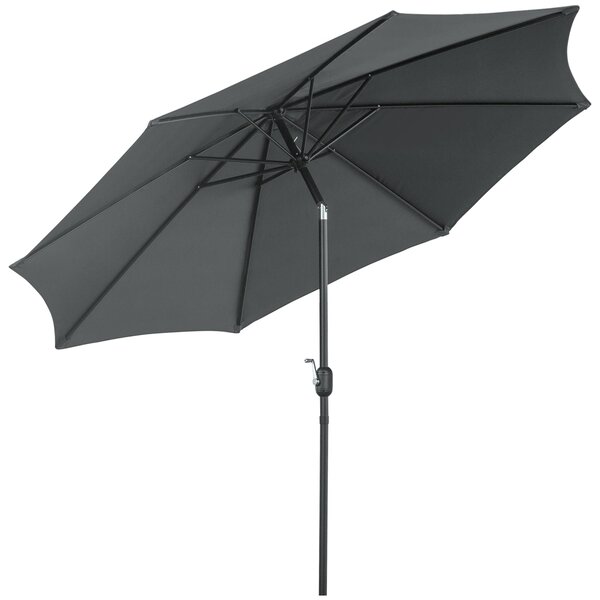 Zahradní slunečník Outsunny Ø295x250 cm s kličkou - venkovní slunečník s naklápěcím mechanismem a odnímatelným kovovým sloupem pro terasu, bazén a pat
