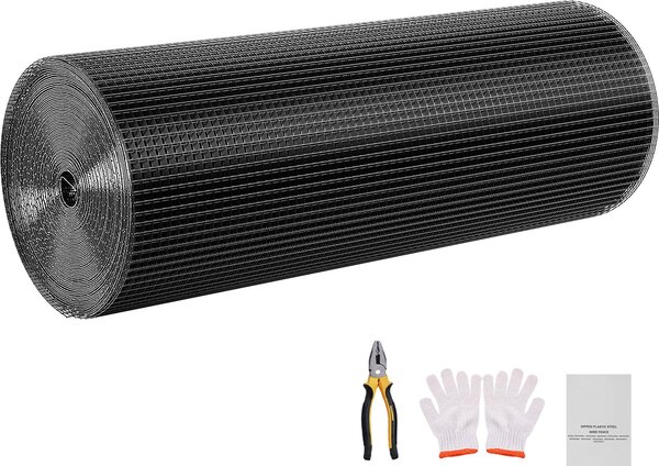 SucceBuy zahradní plot 61 cm x 15,2 m, velikost ok 1,27x1,27 cm, pozinkovaný drát φ1,06 mm s vinylovým povrchem, svařovaný plot pro zahradní rostliny, výběhy pro králíky a ochranu proti hadům