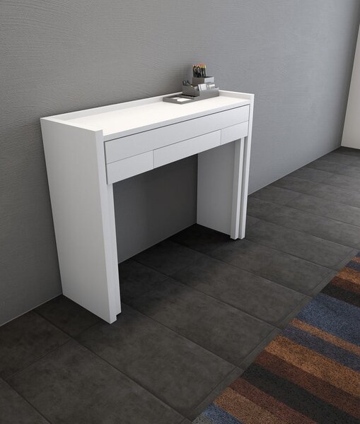 Pracovní stůl s bílou deskou 36x110 cm Mel – Woodman