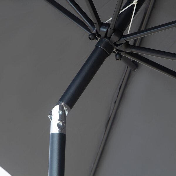 Zahradní slunečník Outsunny Ø295x250 cm s kličkou - venkovní slunečník s naklápěcím mechanismem a odnímatelným kovovým sloupem pro terasu, bazén a pat