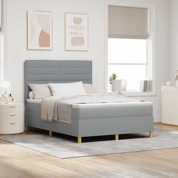 Postel s boxspringem s matrací Světle šedá 140 x 200 cm textil 3339546
