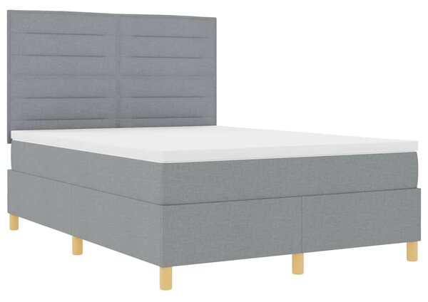 Postel s boxspringem s matrací Světle šedá 140 x 200 cm textil 3339546
