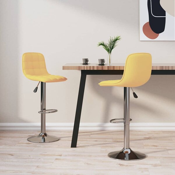 Barové židle 2 ks žluté textil 333952