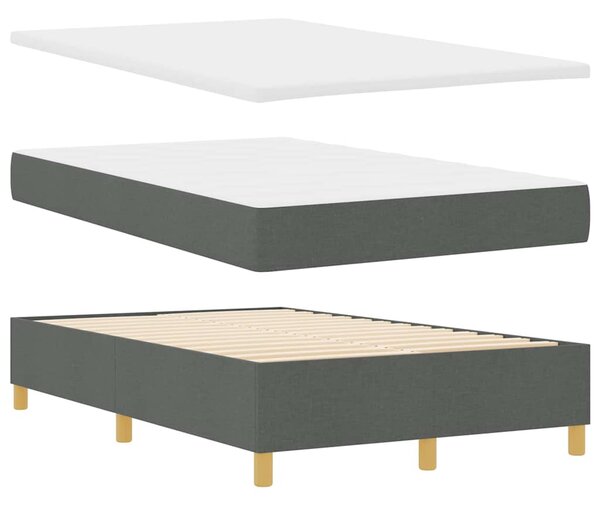 Postel s boxspringem s čelo Tmavě šedá 120 x 190 cm textil 3339526