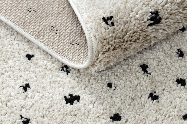 Dywany Łuszczów, Běhoun Berber Syla B752 dots cream, 60x200, bílá, kuchyně