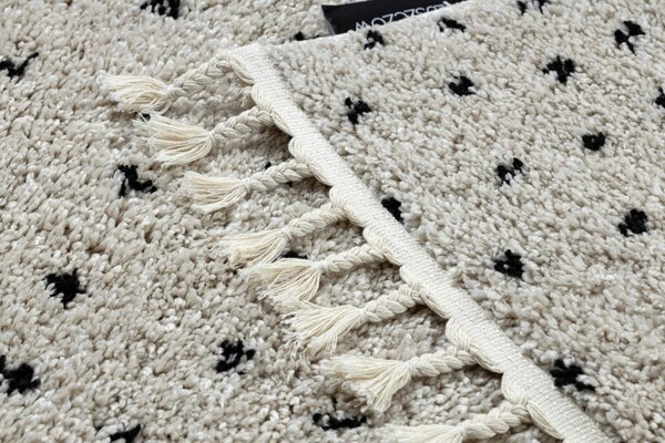 Dywany Łuszczów, Běhoun Berber Syla B752 dots cream, 60x200, bílá, kuchyně