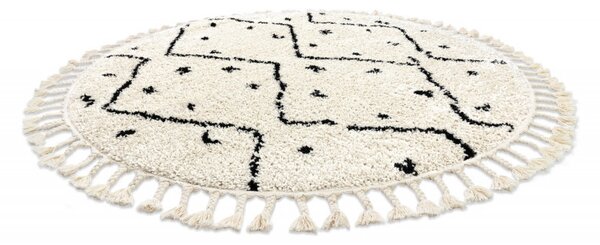 Dywany Łuszczów, Kusový koberec Berber Tetuan B751 cream kruh, 120x120 (průměr) kruh, bílá, ložnice