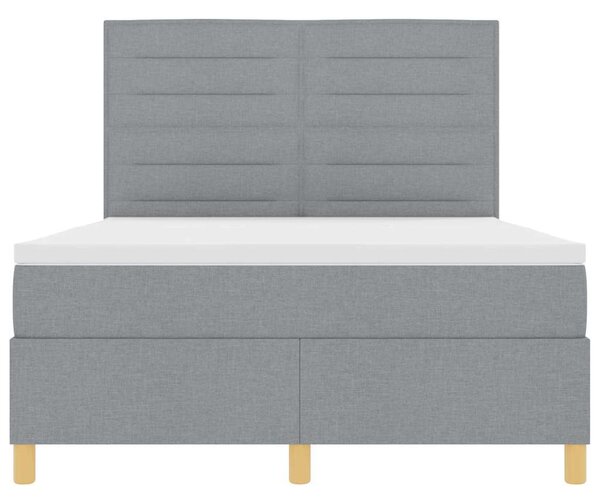 Postel s boxspringem s matrací Světle šedá 140 x 200 cm textil 3339546