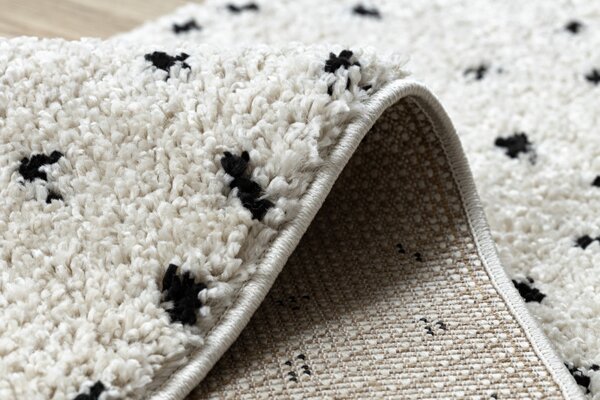 Dywany Łuszczów, Běhoun Berber Syla B752 dots cream, 60x200, bílá, kuchyně