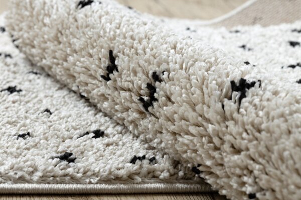 Dywany Łuszczów, Běhoun Berber Syla B752 dots cream, 60x200, bílá, kuchyně