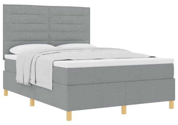 Postel s boxspringem s matrací Světle šedá 140 x 200 cm textil 3339546