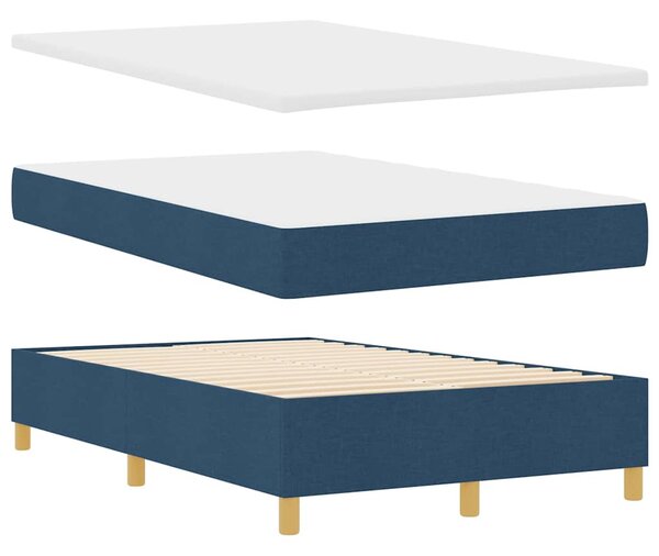 Postel s boxspringem s čelo Modrá 190 x 120 cm textil 3344288