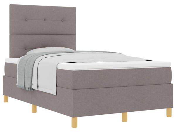 Postel s boxspringem s čelo Taupe 120 x 190 cm textil 3339606