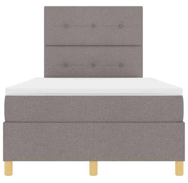 Postel s boxspringem s čelo Taupe 120 x 190 cm textil 3339606