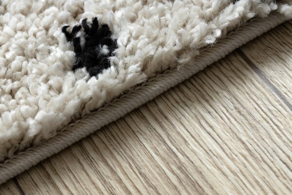 Dywany Łuszczów, Běhoun Berber Tetuan B751 cream, 60x200, bílá, obývací pokoj