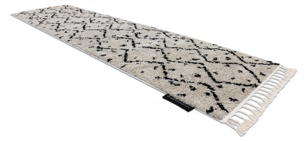 Dywany Łuszczów, Běhoun Berber Tetuan B751 cream, 60x200, bílá, obývací pokoj