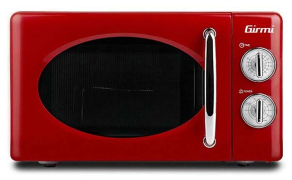 Retro mikrovlnná trouba s grilem Girmi FM2102 – 20 l, 700 W, červená