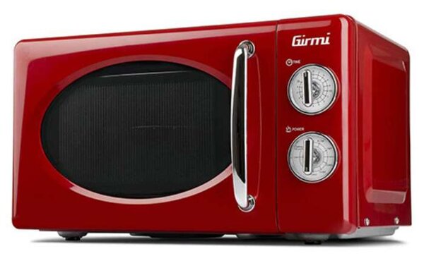 Retro mikrovlnná trouba s grilem Girmi FM2102 – 20 l, 700 W, červená