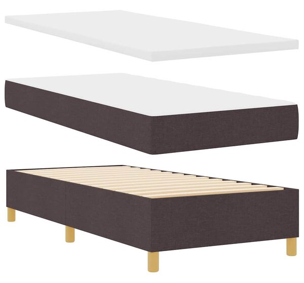 Postel s boxspringem s čelo Tmavě hnědá 190 x 90 cm textil 3344341