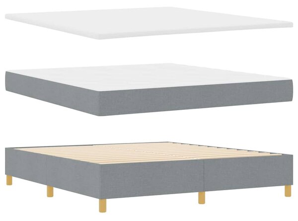 Postel s boxspringem s čelo Světle šedá 180 x 200 cm textil 3339714